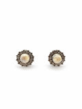 #E42 Madagascar Moonstone Flower Stud Earrings