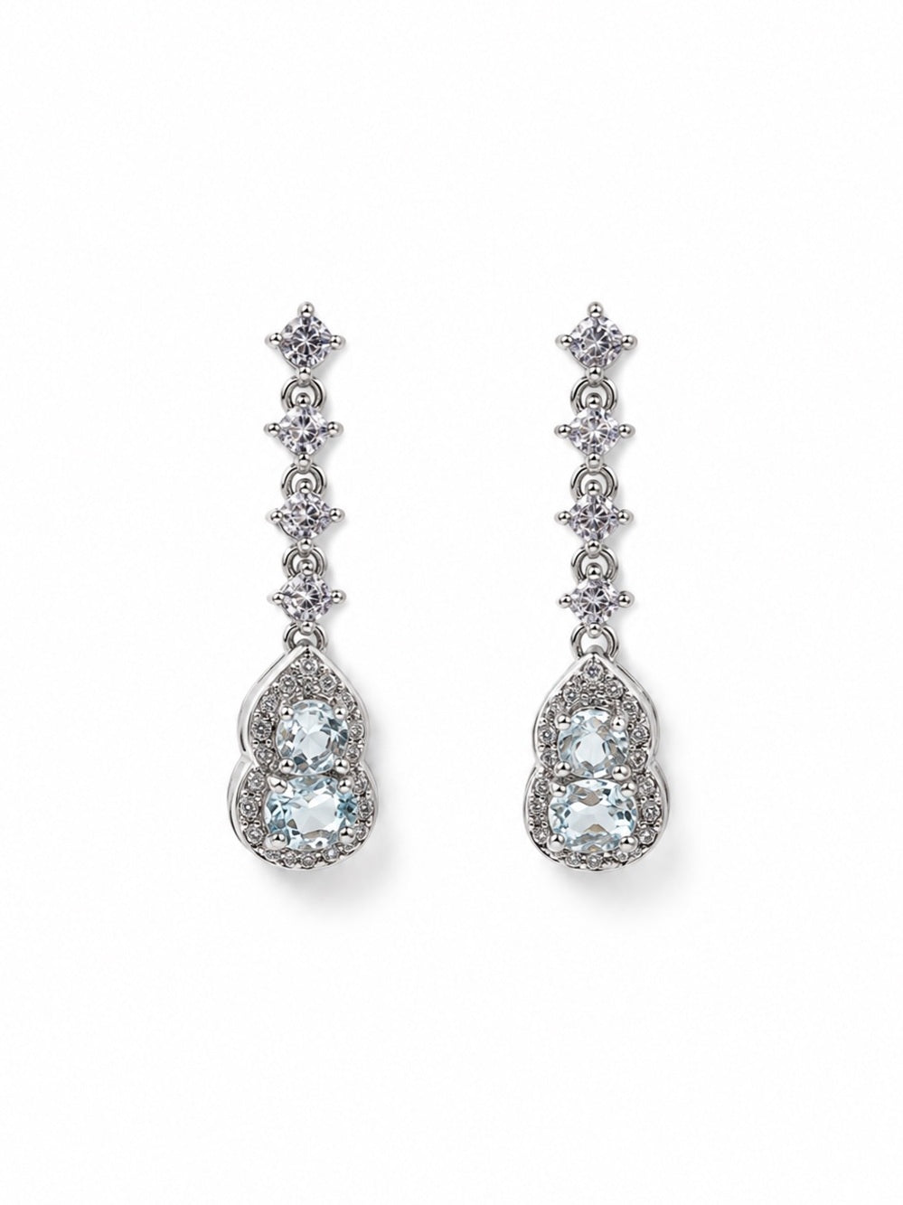 #E28 Aquamarine Hulu Drop Earrings