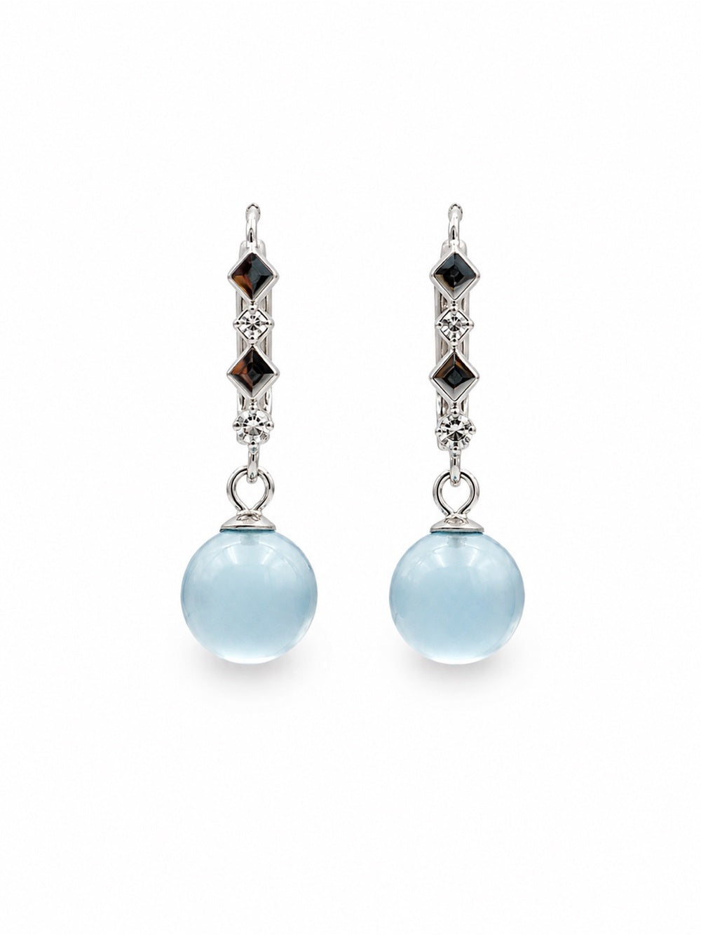 #E16 Aquamarine Bubble Huggie Earring Drops