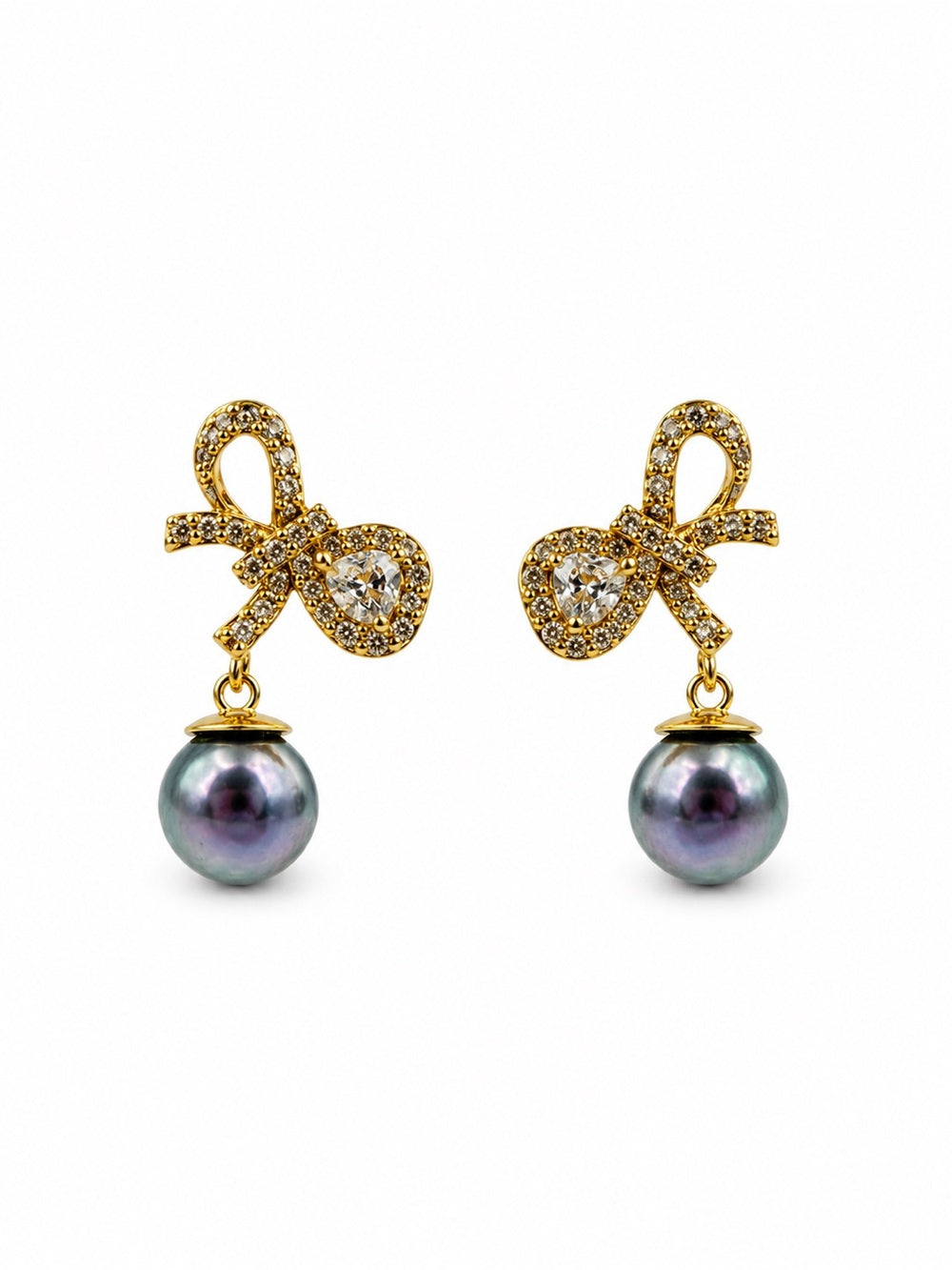 #E55 Akoya Pearl Bow Earrings