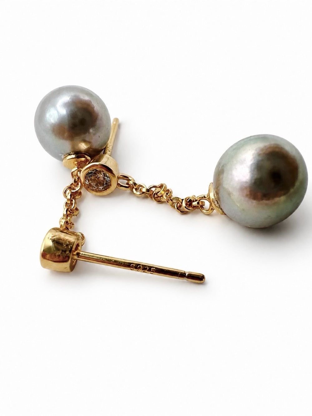 #E51 Akoya Pearl Chain Drop Earrings
