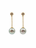 #E51 Akoya Pearl Chain Drop Earrings