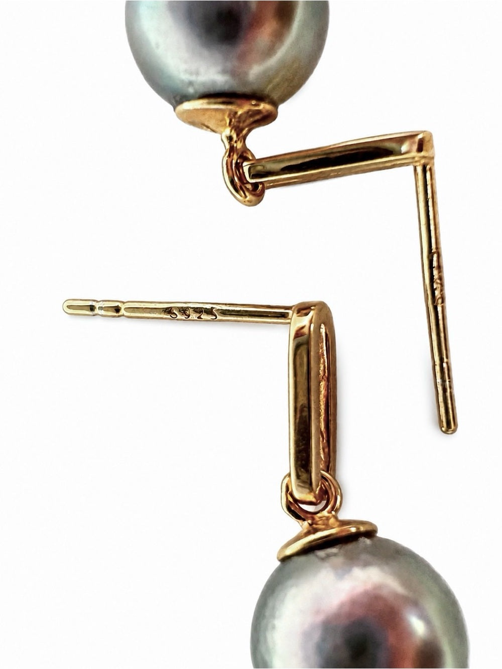 #E49 Akoya Pearl Chain Link Earrings