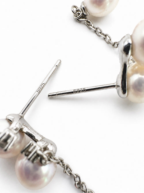 #E57 Trio Pearl Waltz Drop Earrings