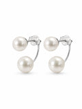 #E68 Duet Pearl Arc Earrings