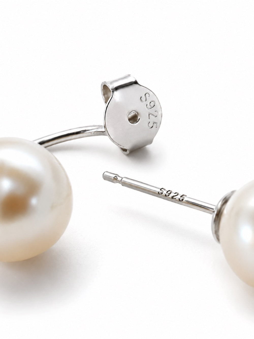 #E68 Duet Pearl Arc Earrings