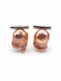 #E85 Rosé Pearl Monolith Stud Earrings