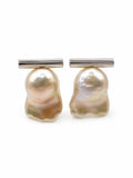 #E85 Champagne Pearl Monolith Stud Earrings