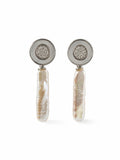 #E72 Pearl Disk Drop Earrings