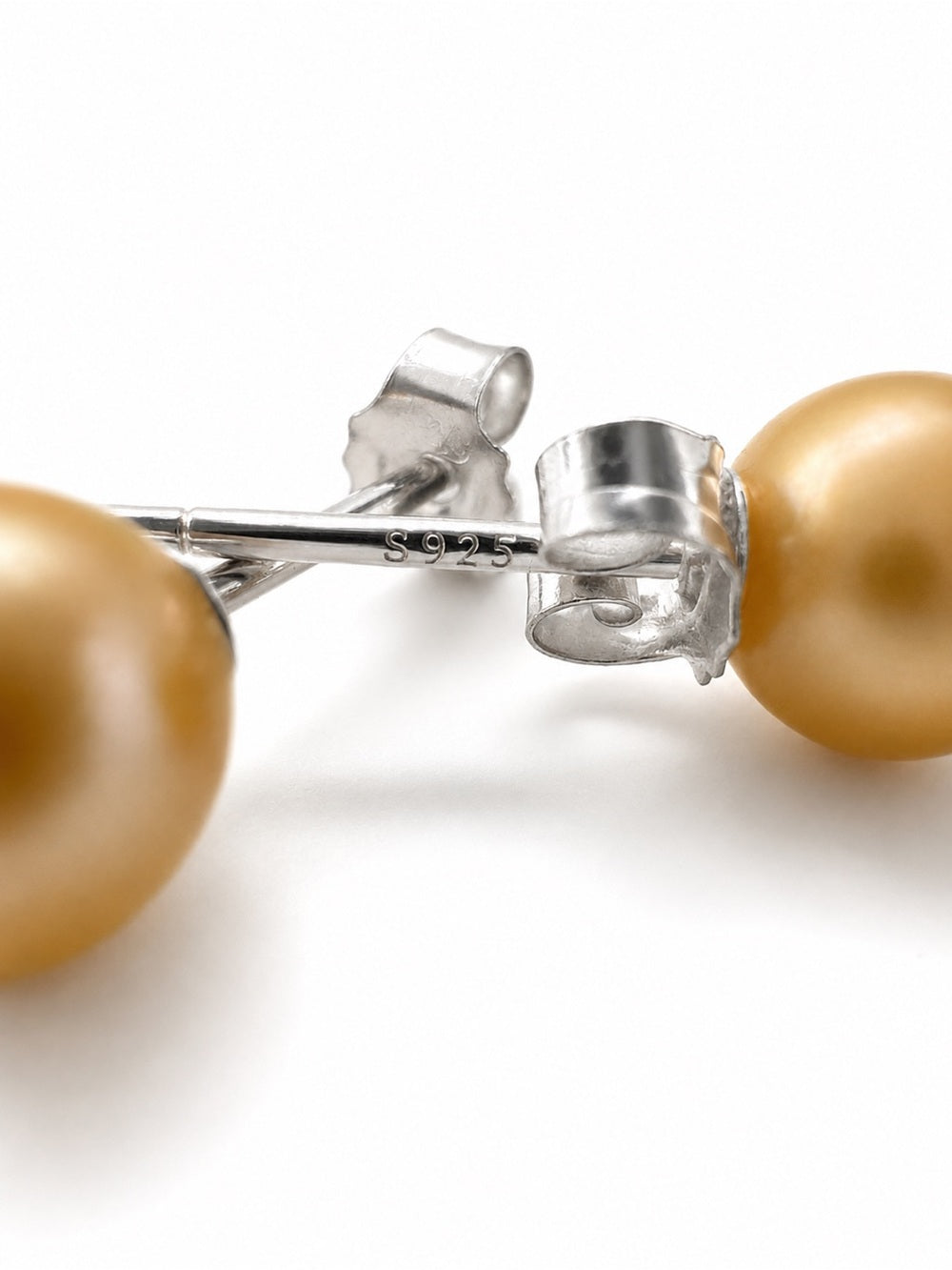 Golden Freshwater Pearl Stud Earrings