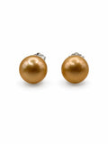 Golden Freshwater Pearl Stud Earrings