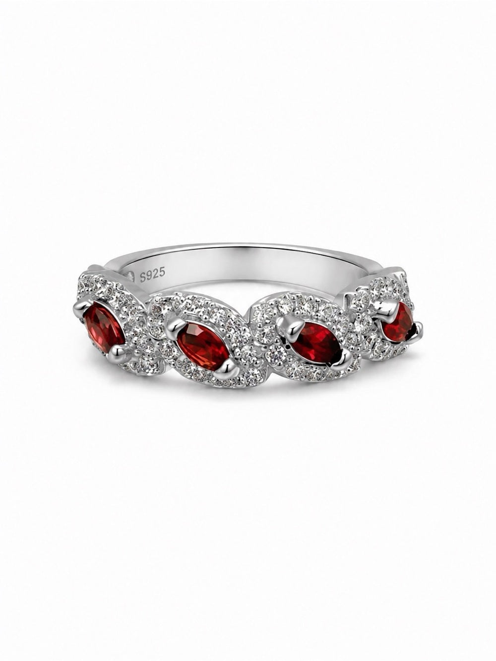 R46 Garnet Vine Marquise Ring s925