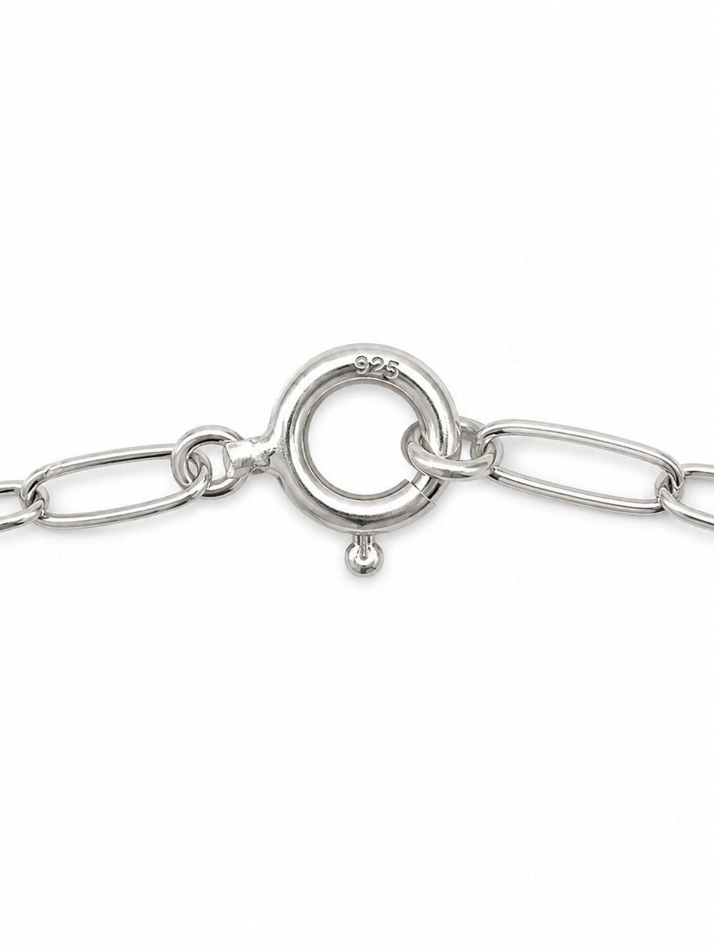 B005 Dainty Silver Moonstone Paperclip Bracelet