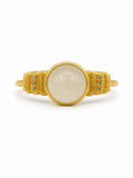 #R36 Luna Jade Ring | Gold