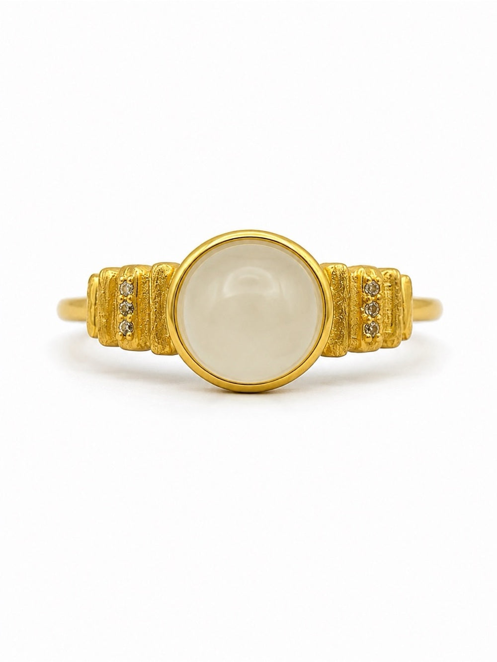 #R36 Luna Jade Ring | Gold