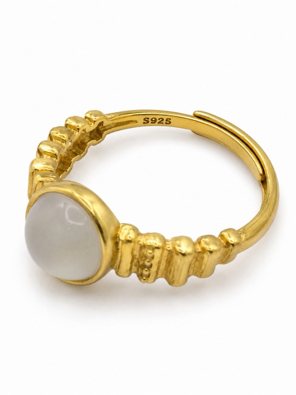 #R36 Luna Jade Ring | Gold