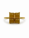 #R35 Golden Jade Quad Ring