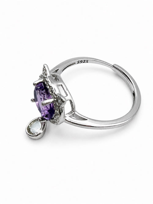 #R4 Luxurious Cat Amethyst Ring
