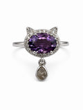 #R4 Luxurious Cat Amethyst Ring