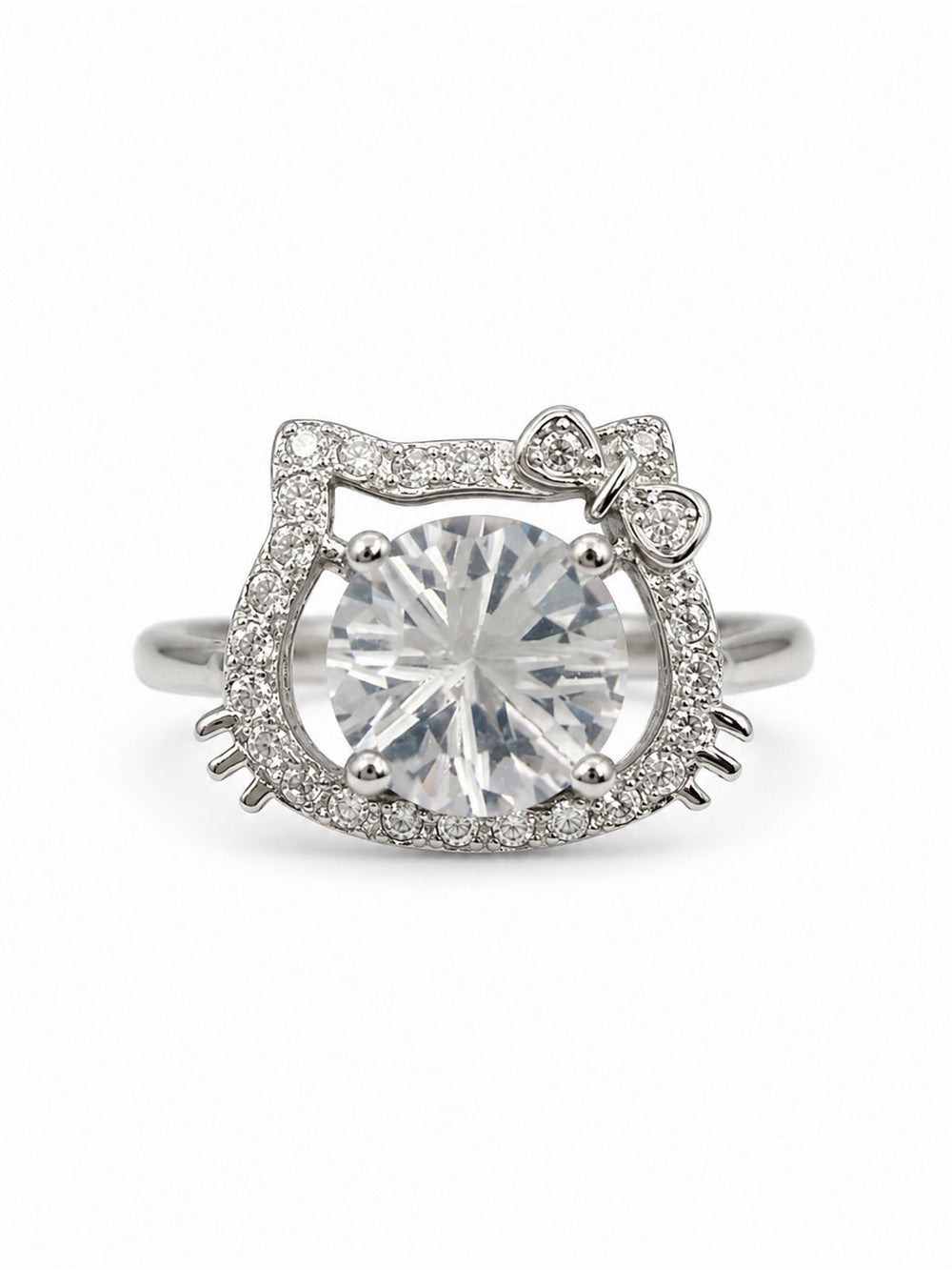 #R14 Hello Kitty Clear Quartz Ring