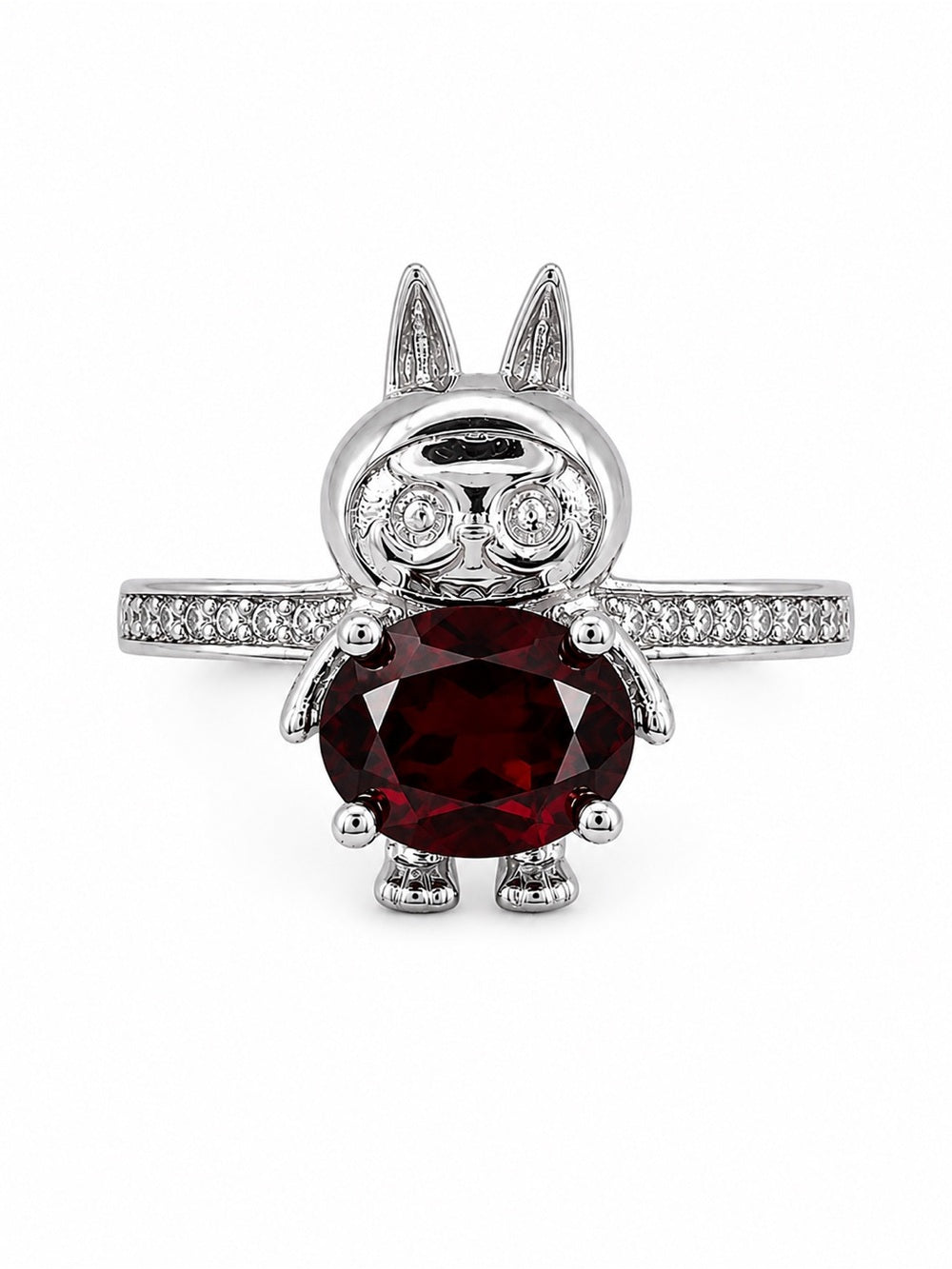 #R17 Garnet Labubu Ring