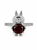 #R17 Garnet Labubu Ring