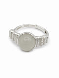 #R37 Luna Jade Ring | Silver