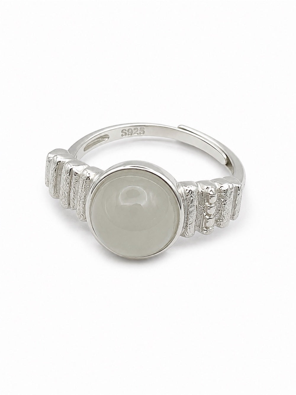 #R37 Luna Jade Ring | Silver