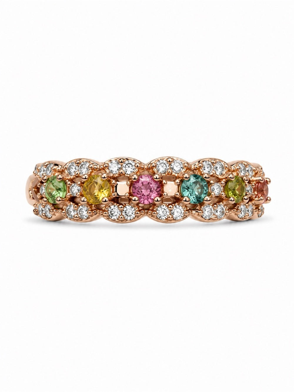 #R12 Tourmaline Botanica Rose Gold Ring
