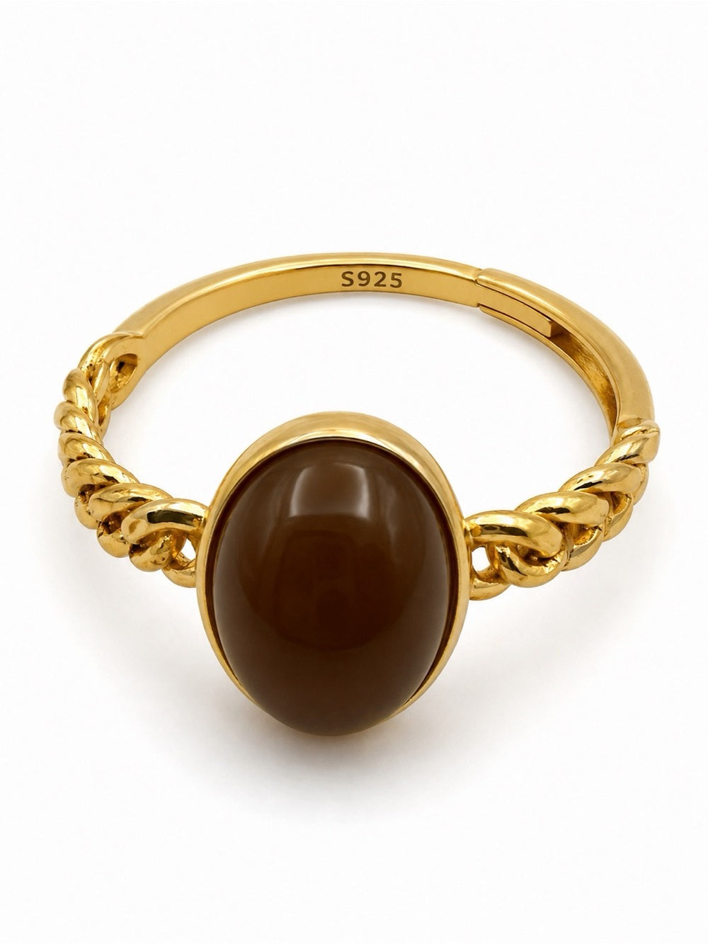 #R52 Honey Jade Braided Ring