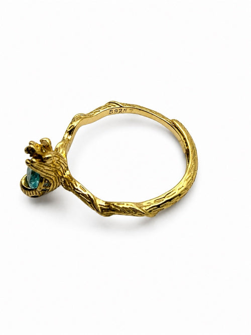 #R24 Blue Tourmaline Cardinal Ring