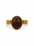 #R52 Honey Jade Braided Ring