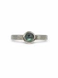 #R31 Rainbow Moonstone Engraved Bezel Ring
