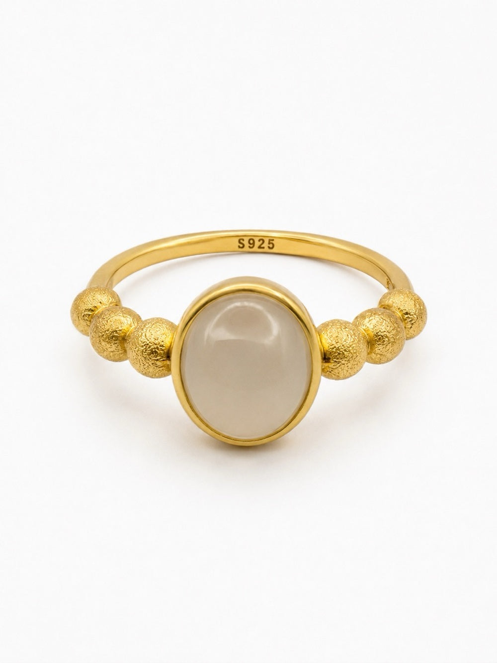 #R40 White Jade Bubble Ring