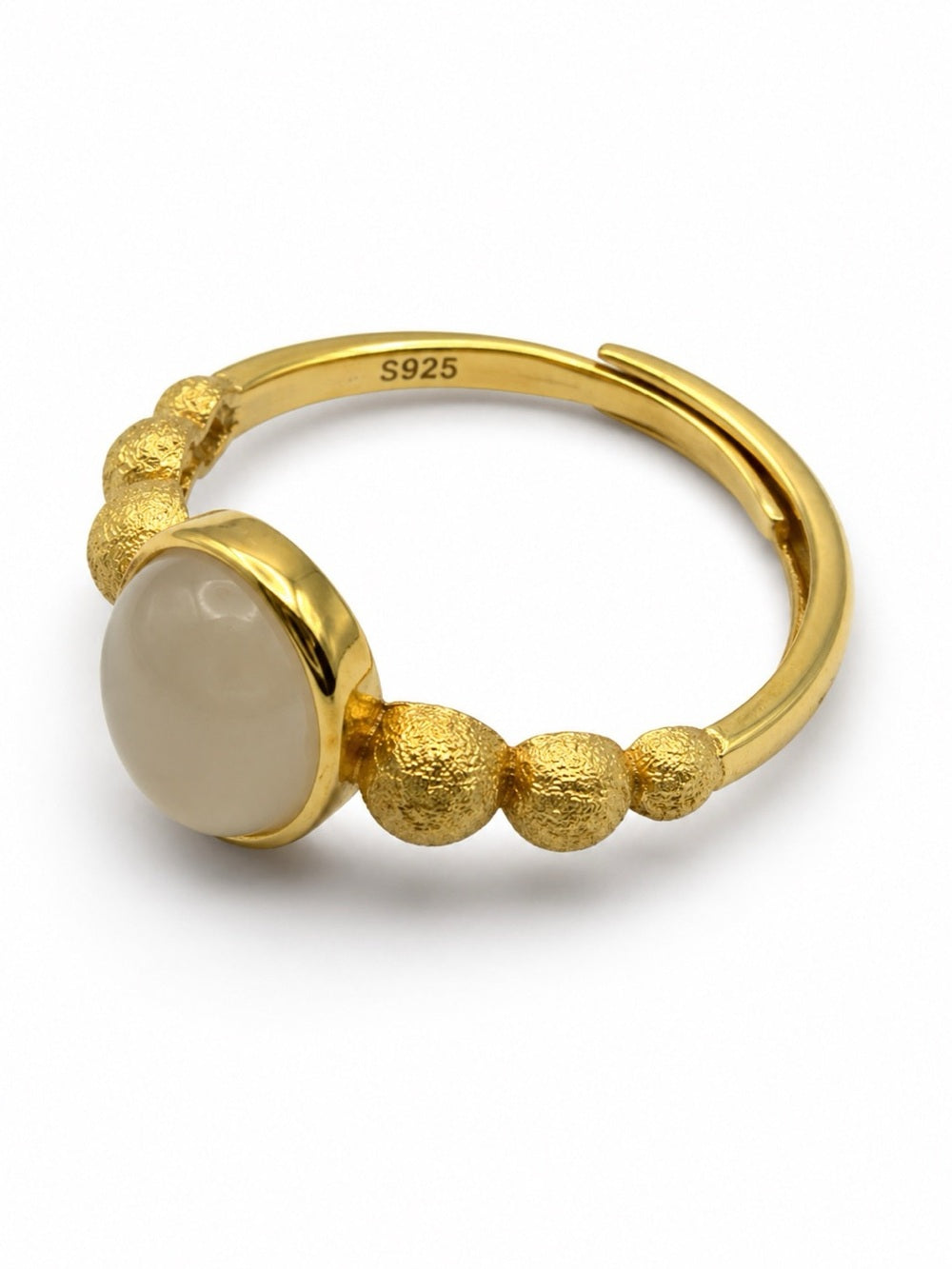 #R40 White Jade Bubble Ring