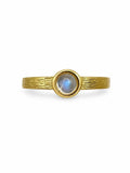 #R30 Moonstone Engraved Bezel Ring | Gold