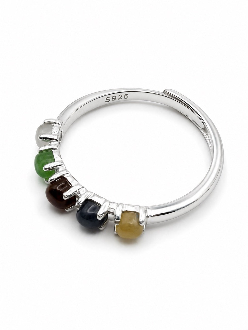 #R41 Mixed Jadeite Half Eternity Ring