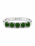 #R42 Jadeite Half Eternity Band Ring