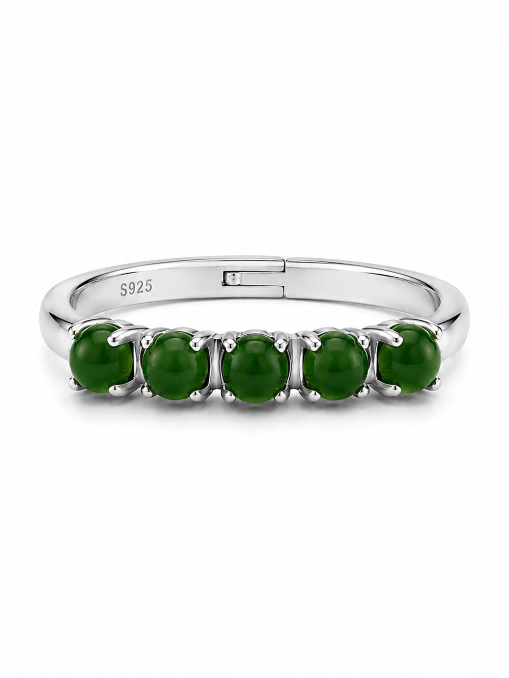 #R42 Jadeite Half Eternity Band Ring