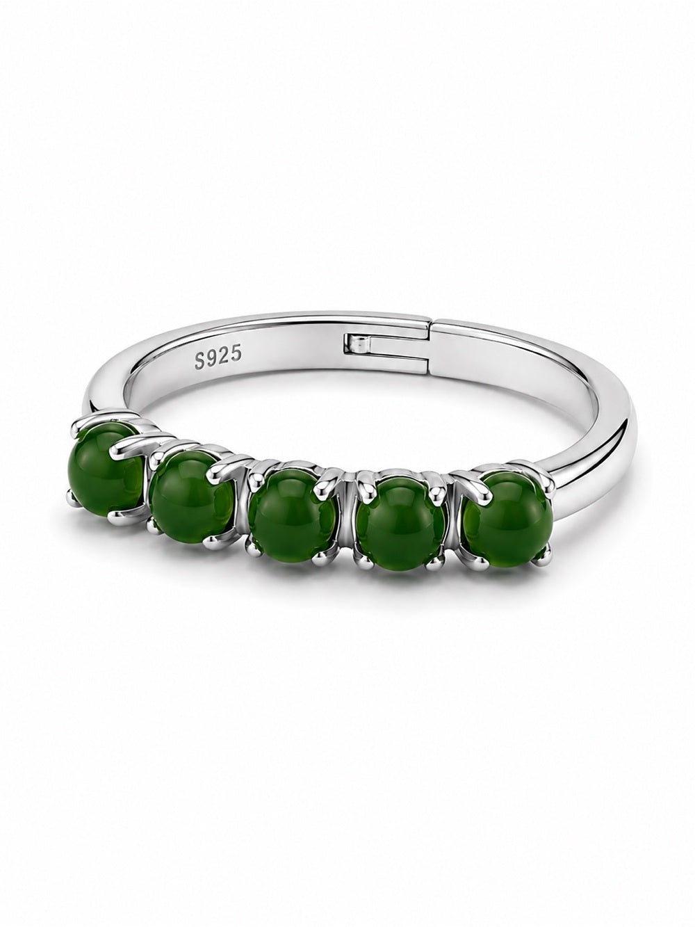 #R42 Jadeite Half Eternity Band Ring