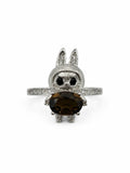 #R23 Smoky Quartz Labubu Ring