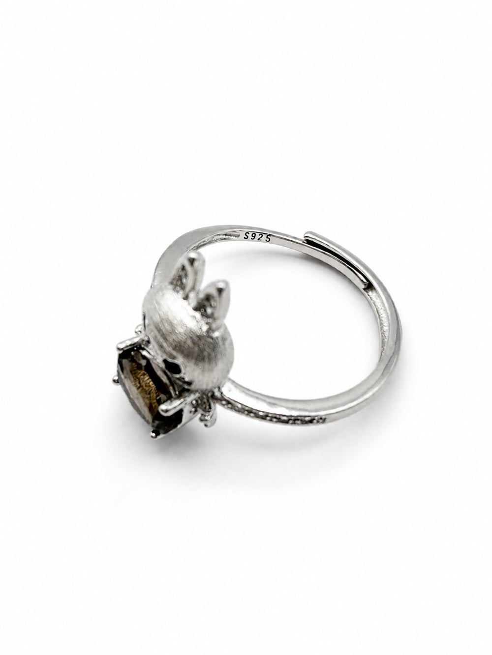 #R23 Smoky Quartz Labubu Ring
