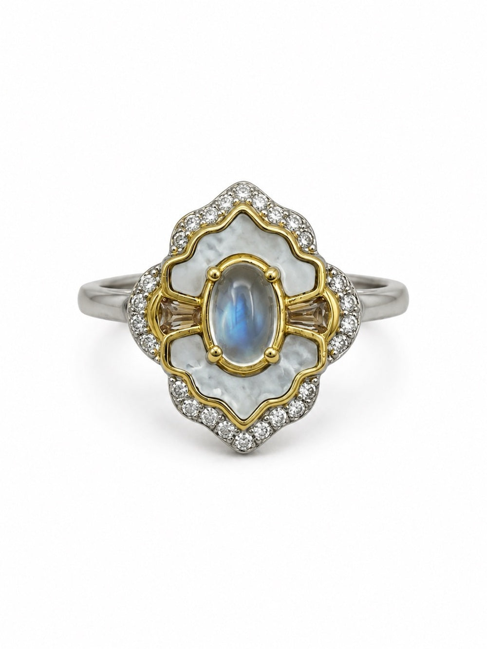 #R27 Moonstone MOP Veil Ring
