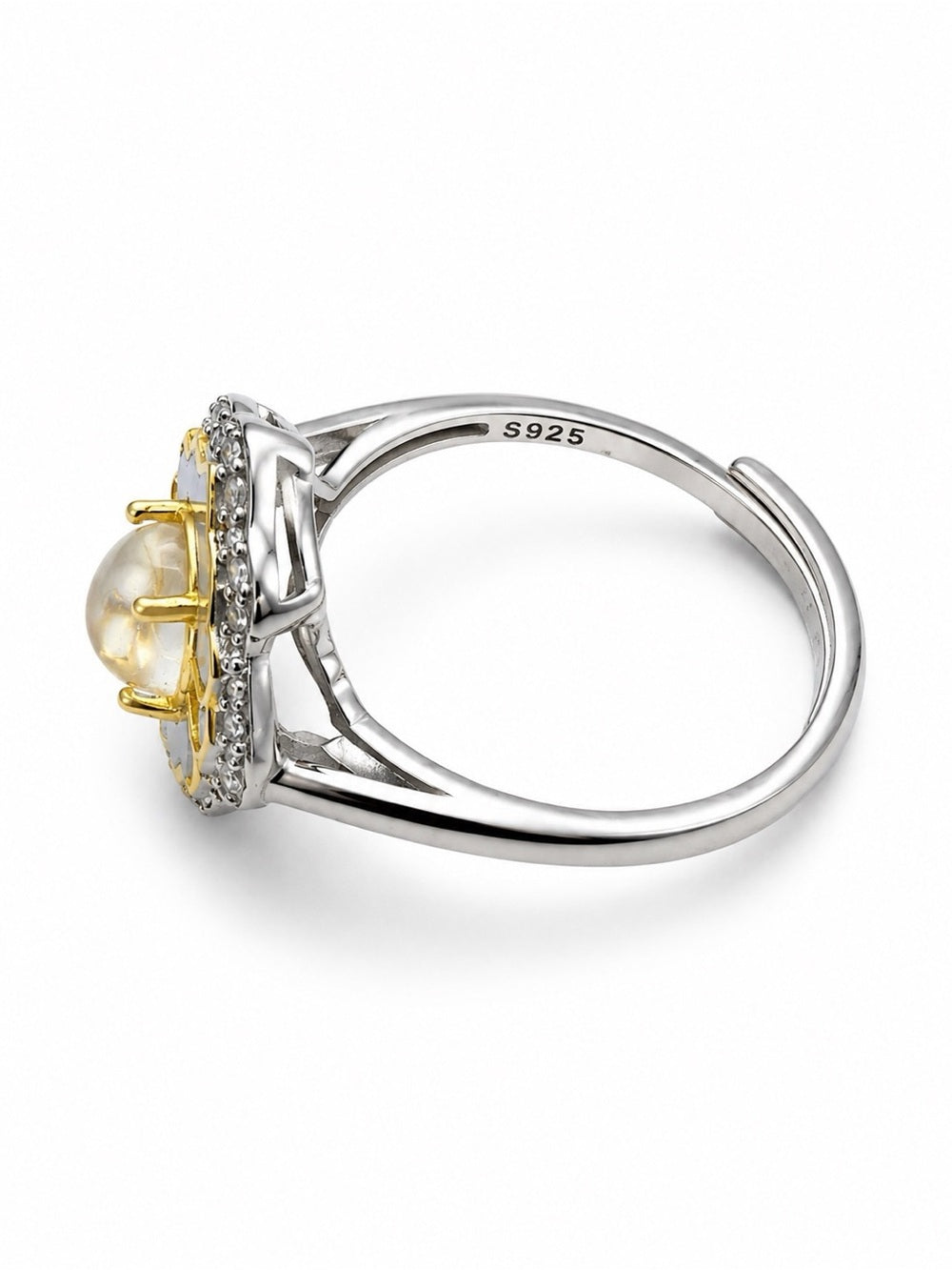 #R27 Moonstone MOP Veil Ring