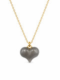#P17 Midnight Jade Heart Pendant