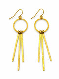 #96 Gold Handmade Hammered Dangle Earrings