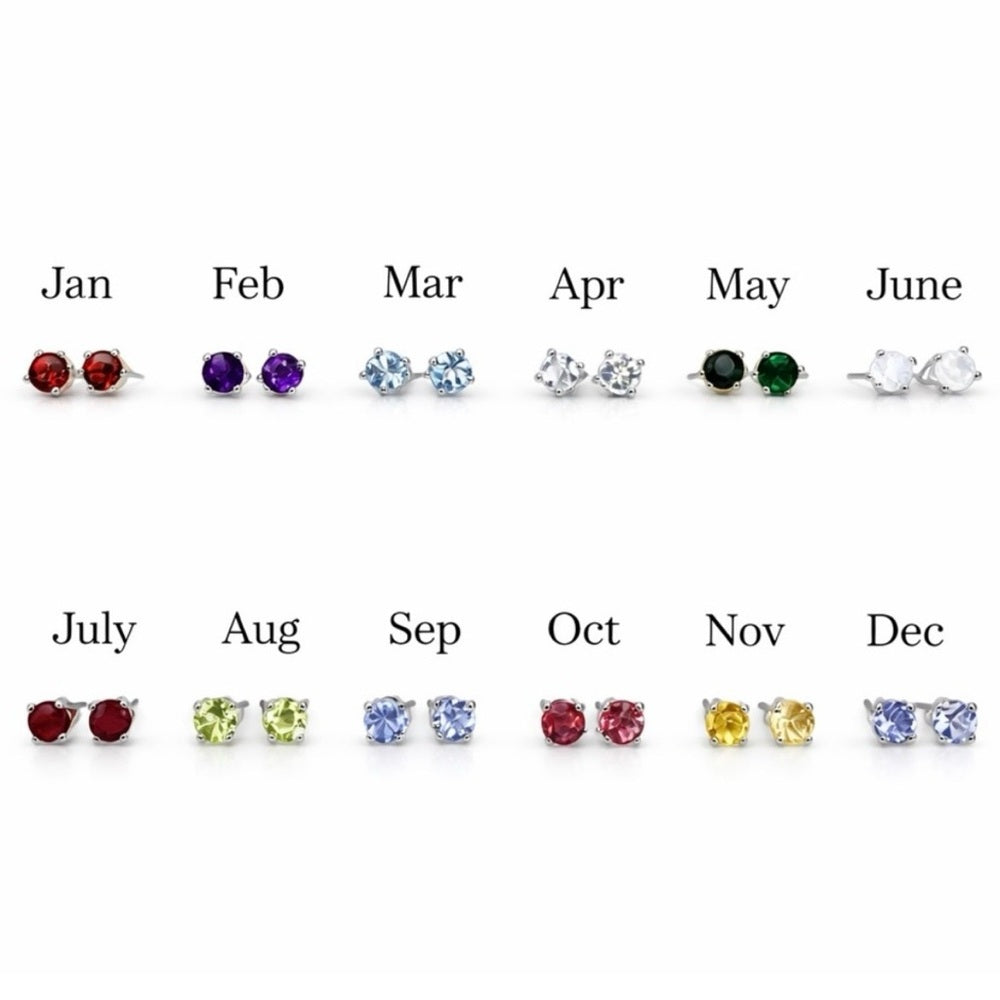 3mm Aquamarine Stud Earrings | March Birthstone