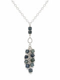 N075 Blue Tourmaline Cluster Necklace