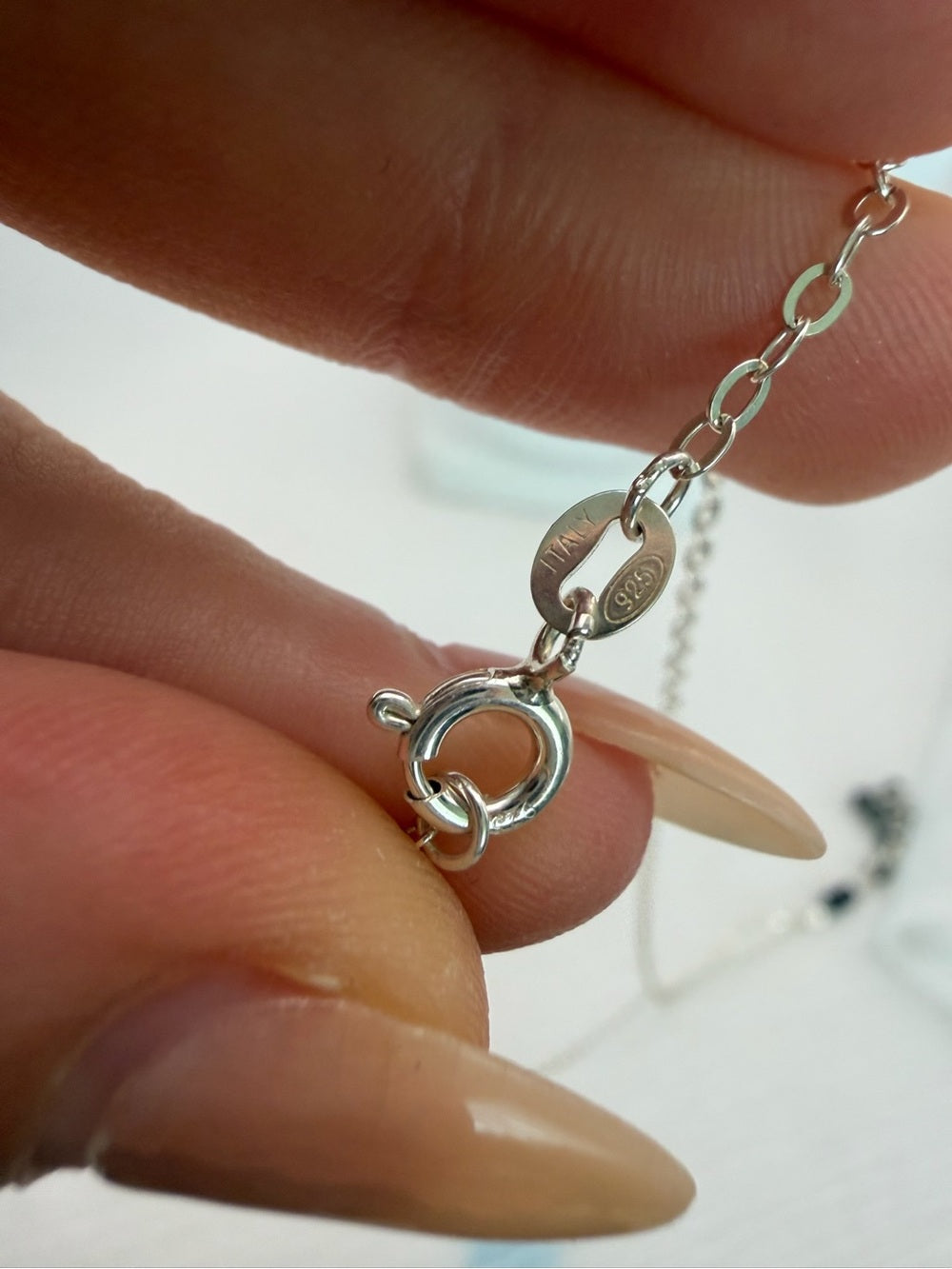 N075 Blue Tourmaline Cluster Necklace