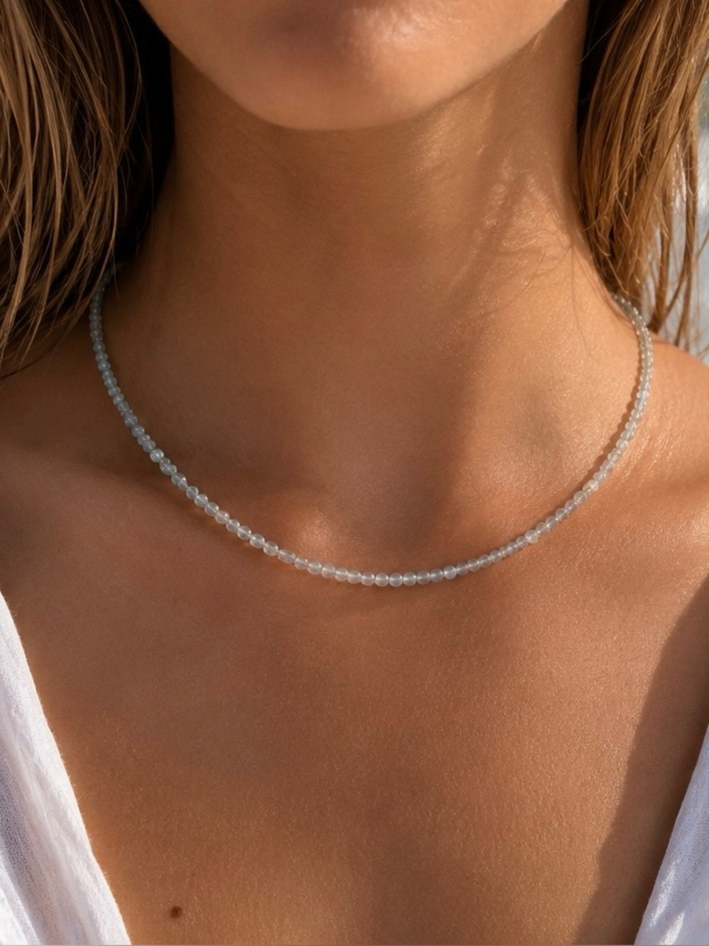 Aquamarine Beaded Gemstone Necklace
